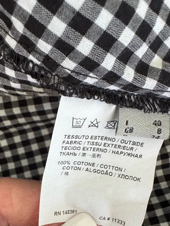 Pinko Black & White Gingham Tie-Waist A-Line Skirt, Asymmetric fabulous style, 4 - Picture 11 of 14